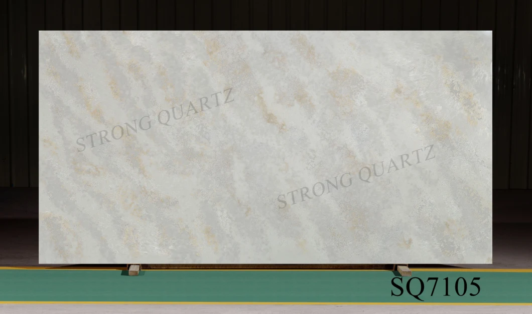 Guang Dong China Rough Finished Concrete /Carrara/Calacatta White Artificial /Engineered Quartz Stone Slab