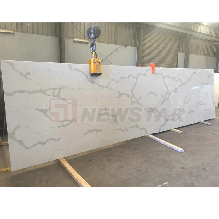 Artificial Stone Quartz Marble White Floor Artificial Slab Quartz Calacata Slabs